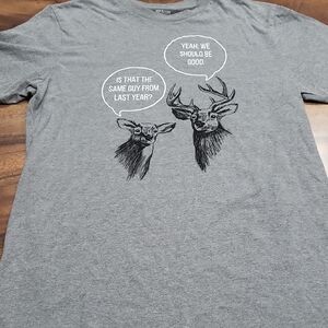 Christmas Men's Gray Deer Graphic Tee